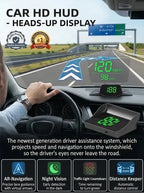🚗50% OFF NOW! Head-Up Display Car GPS Digital Speedometer – Traffic Light Countdown & Red Light Camera Alert HUD, Universal Driver Safety Warning Device to Avoid Tickets for City Driving