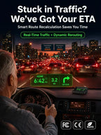🚗50% OFF NOW! Head-Up Display Car GPS Digital Speedometer – Traffic Light Countdown & Red Light Camera Alert HUD, Universal Driver Safety Warning Device to Avoid Tickets for City Driving