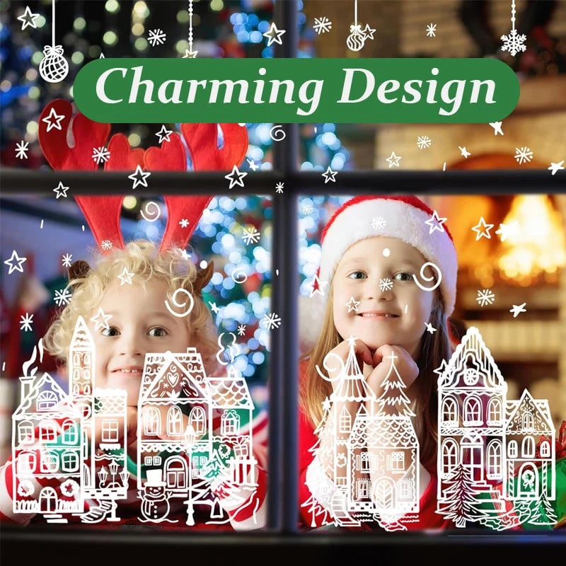 🎄 Only £6.99 | Christmas Village Window Decoration Set