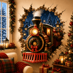 🎅Christmas Break-In 3D Wall Decal – Santa Surprise Effect Christmas Decoration