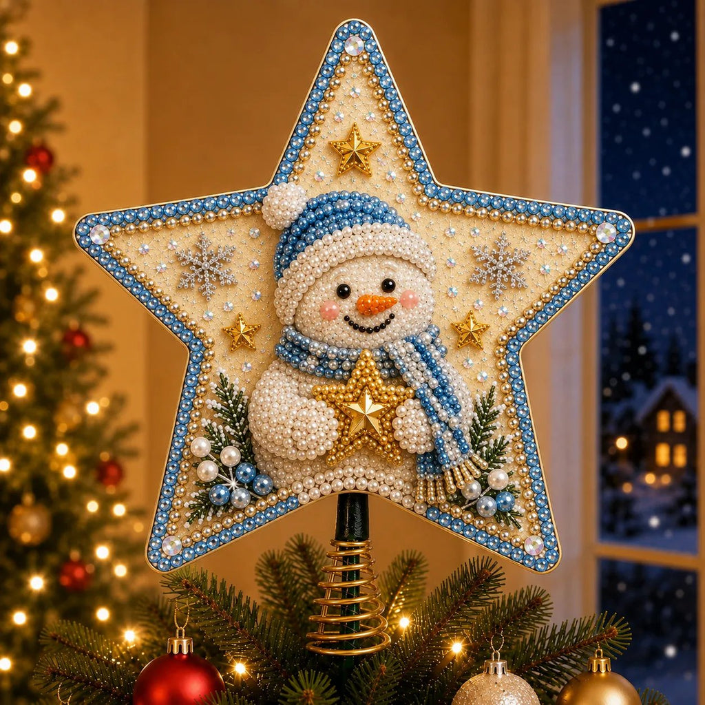 DIY Pearl & Diamond Art Christmas Tree Topper Kit