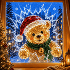 🔥 Only £6.99 | Save 63% – 3D Crystal Christmas Window Decal 🎄 Shattered-Glass Holiday Decoration