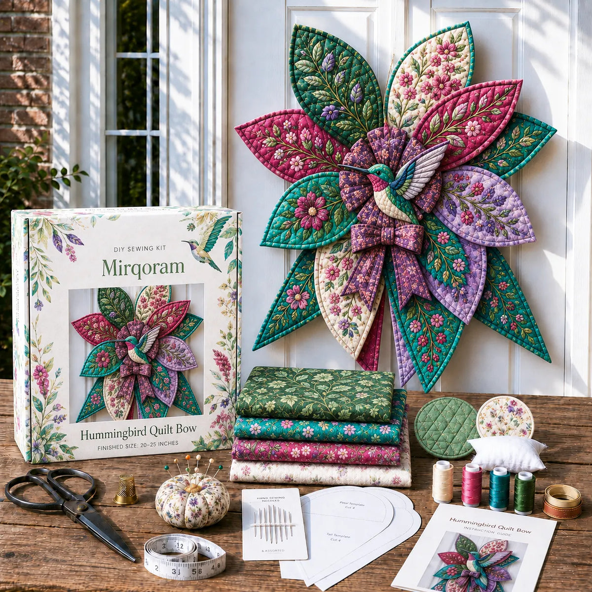 Tropical Parrot - Handmade Quilted Door Bow DIY Sewing Kit