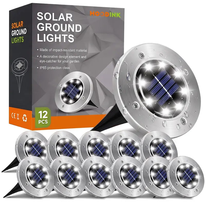 Yunsune Solar Ground Lights Outdoor – Waterproof Solar Garden Lights for Pathway, Lawn, Yard & Driveway, Cold White