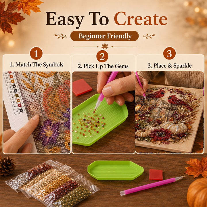 🍂 LAST DAY 49% OFF – Premium 3D Pearl Autumn & Thanksgiving Diamond Painting Art Kit  🍁🦃💎