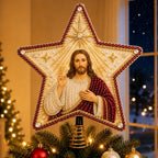 ⭐ Christian Faith Pearl Diamond Art Christmas Tree Topper Kit