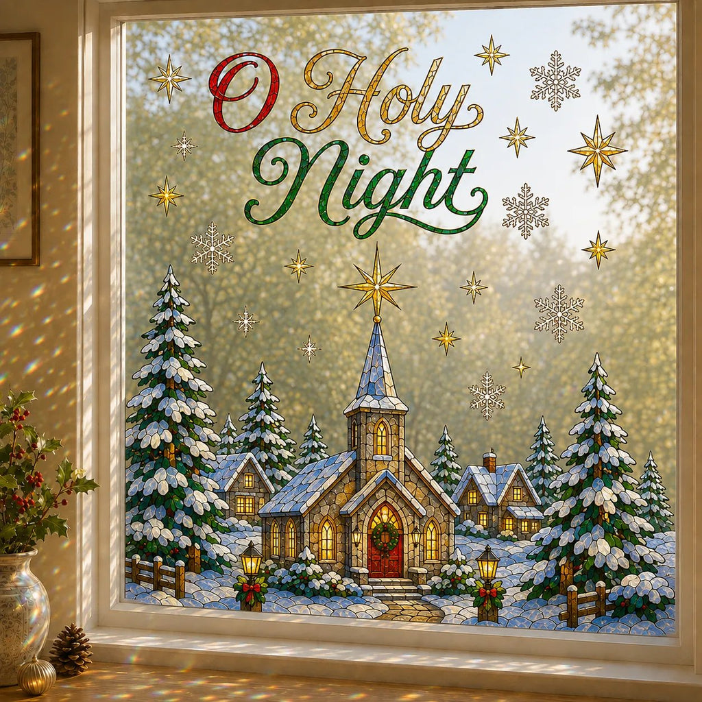 🎄 Christmas Window Decoration – Large Festive Window Art for Holiday Home Decor