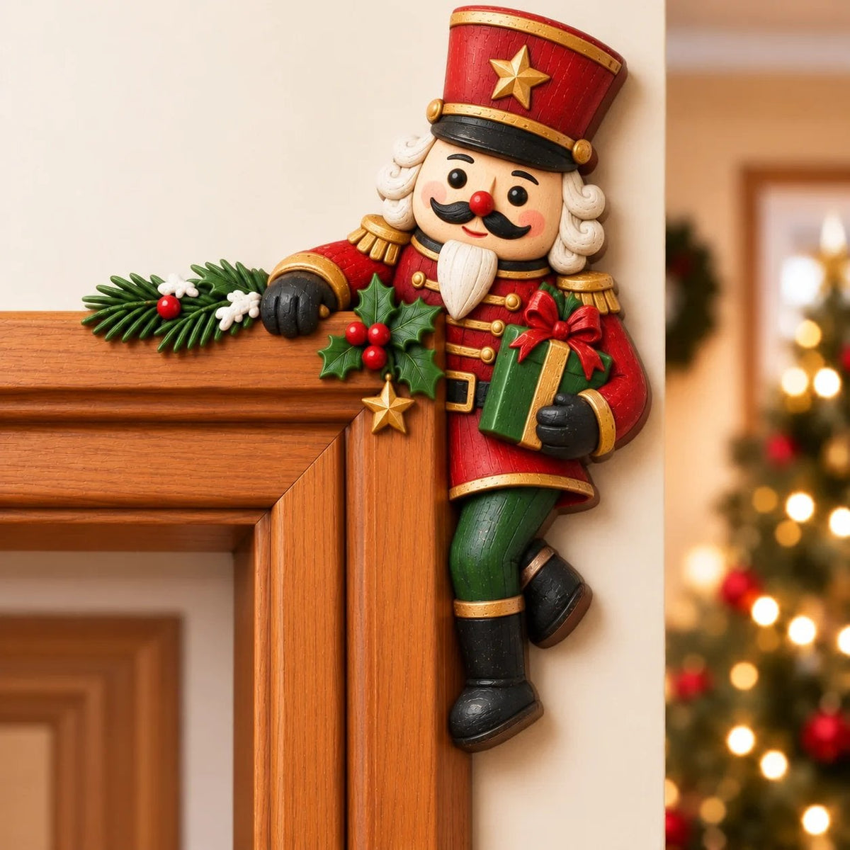 🎅✨Christmas Peekaboo Door Frame Corner Decor – 3D Holiday Character Decoration