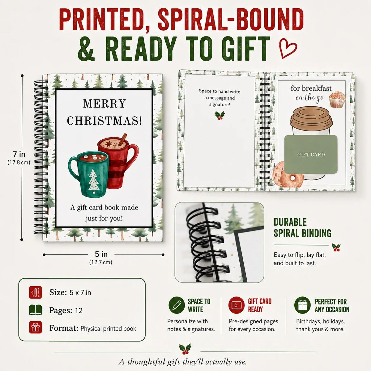 🔥 Only £7.99 |Christmas Gift Card Book 🎄 More Than a Card, A Memory to Keep
