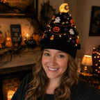 ⏳ Last Day 49% OFF – 🎄Beginner-Friendly Light-Up Christmas Tree Crochet Hat DIY Kit 💕