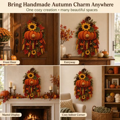 🧶DIY Seasonal 3D Crochet Door Hanger Kit Collection | Coordinated Yarn, Filling, Accessories & Step-by-Step Instructions Included 💕