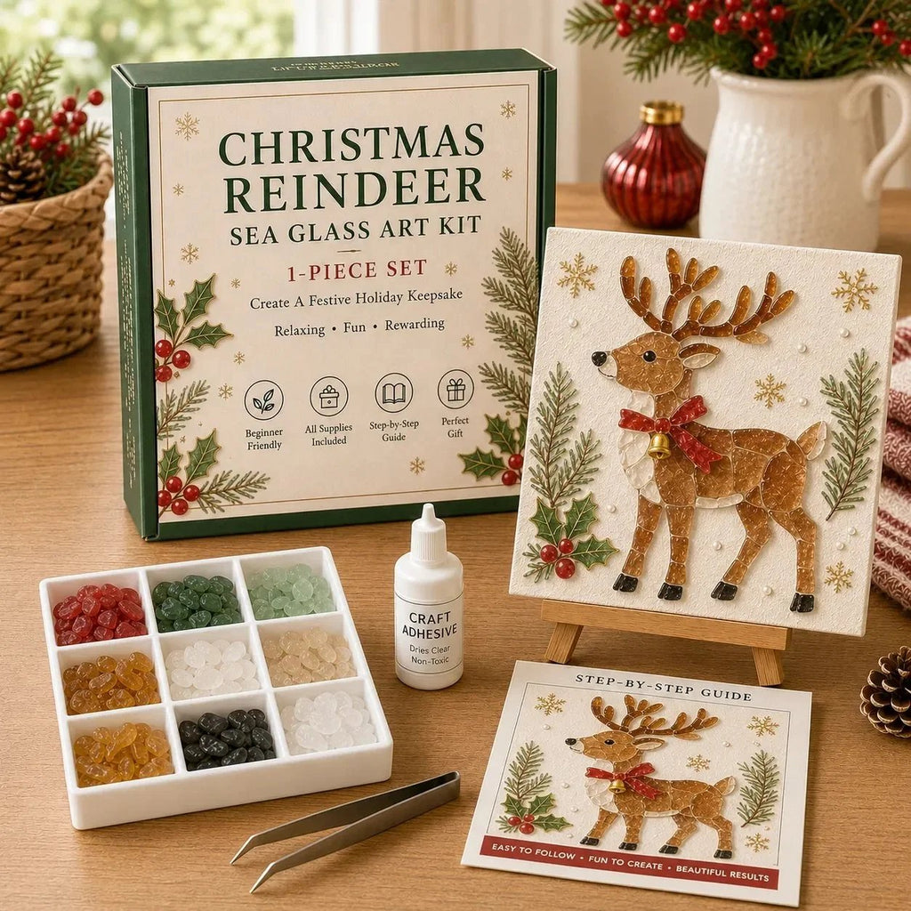 🔥 63% OFF | Only £11.99 🎄Christmas Sea Glass Art DIY Kit – Create Your Own Festive Keepsake