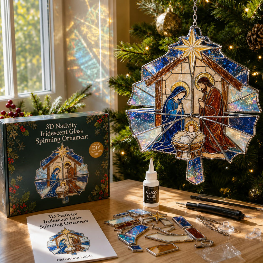 🔥LAST DAY 53% OFF - ✨⛄ DIY 3D Christmas Iridescent Glass Spinning Suncatcher Ornament Kit🎄