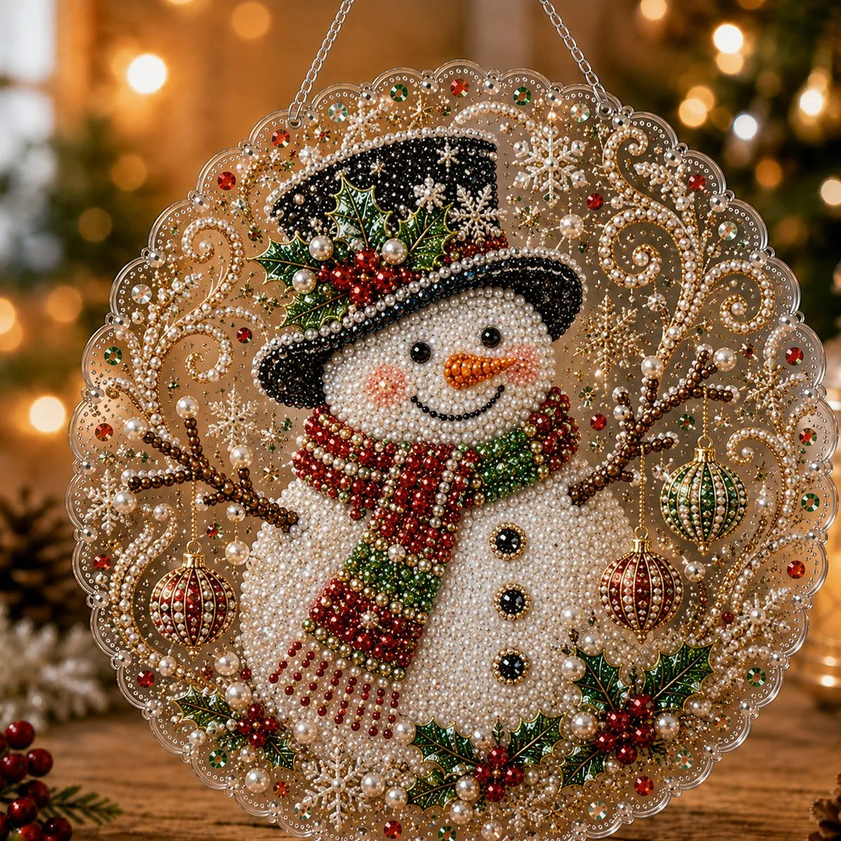 Christmas Pearl Diamond Art Ornament Kit | DIY  Hanging Decor