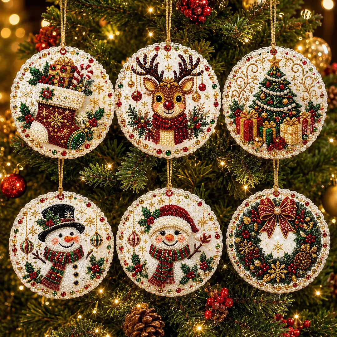 🎄Christmas DIY Diamond Painting Ornaments Kit (6 PCS)🎅