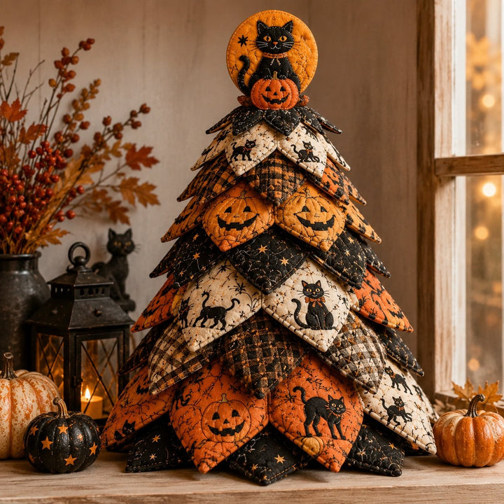 Spiderweb Gothic - DIY Halloween Theme Quilted Fabric Tree Kit