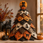 Moonlit Black Cat - DIY Halloween Theme Quilted Fabric Tree Kit