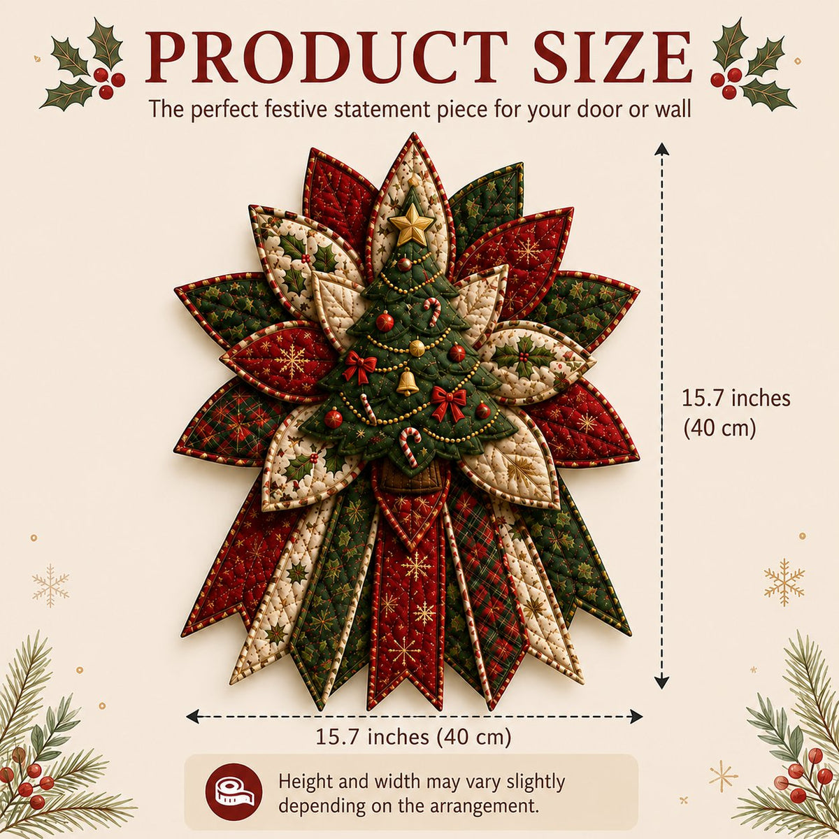 Peppermint Gingerbread Cheer - Oversized Christmas Character Quilted Door Hanger Sewing Kit