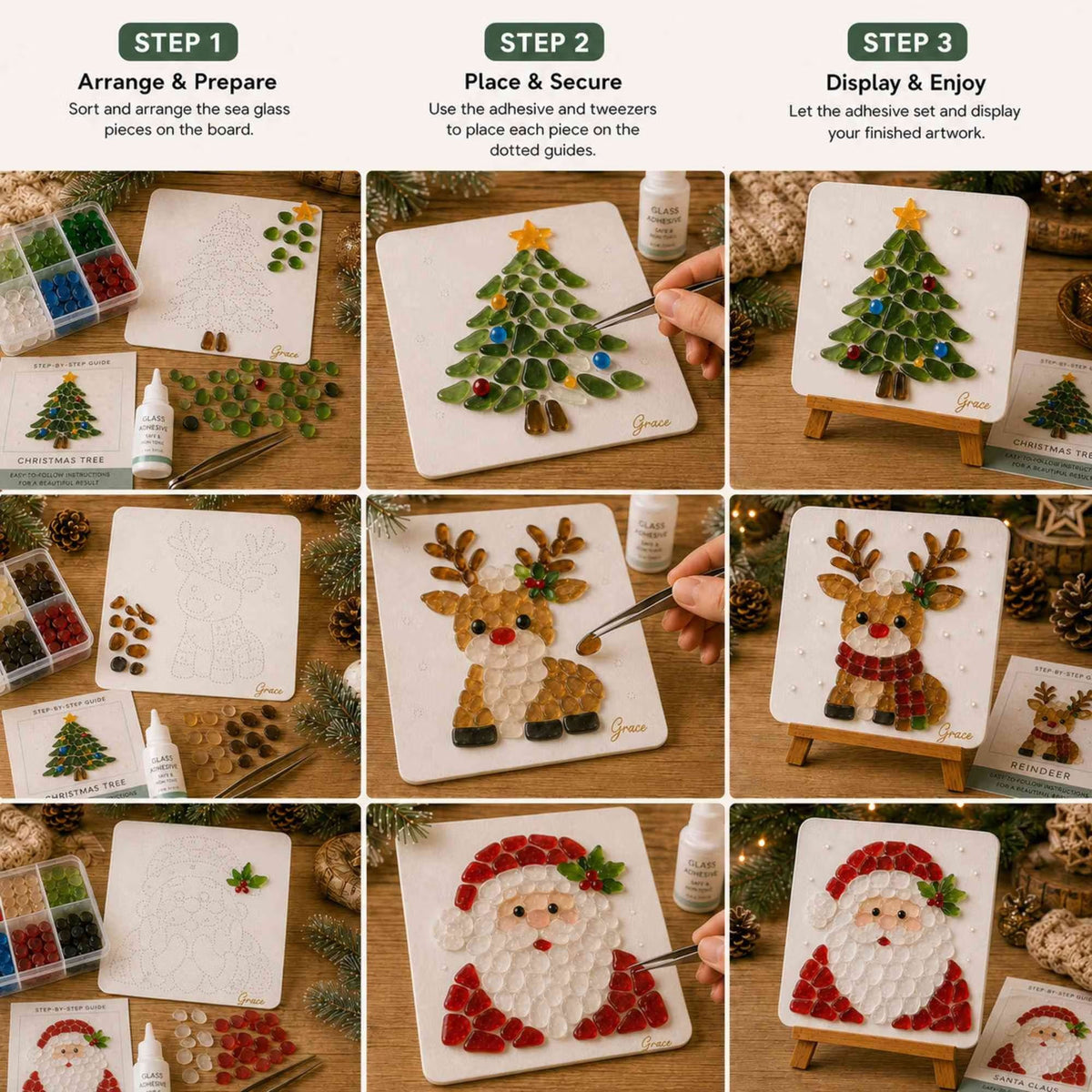 🔥 63% OFF | Only £11.99 🎄Christmas Sea Glass Art DIY Kit – Create Your Own Festive Keepsake