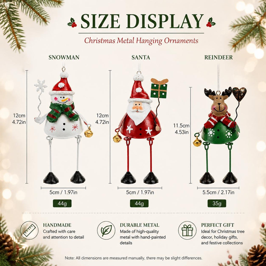 🌲Hot Sale Only £6.99!!!✨ Hand-Painted Metal Dangling Leg Christmas Ornaments