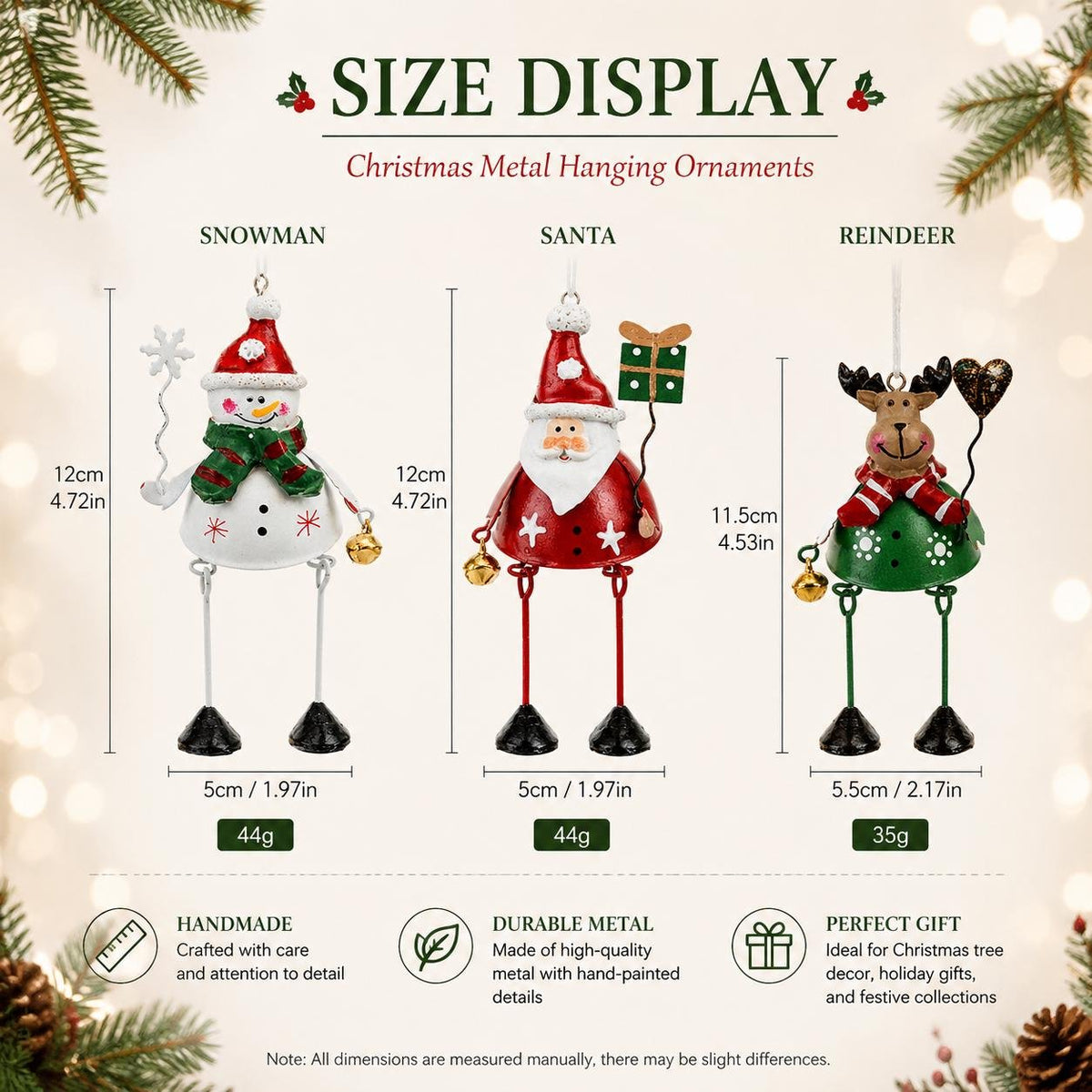 🌲Hot Sale Only £6.99!!!✨ Hand-Painted Metal Dangling Leg Christmas Ornaments