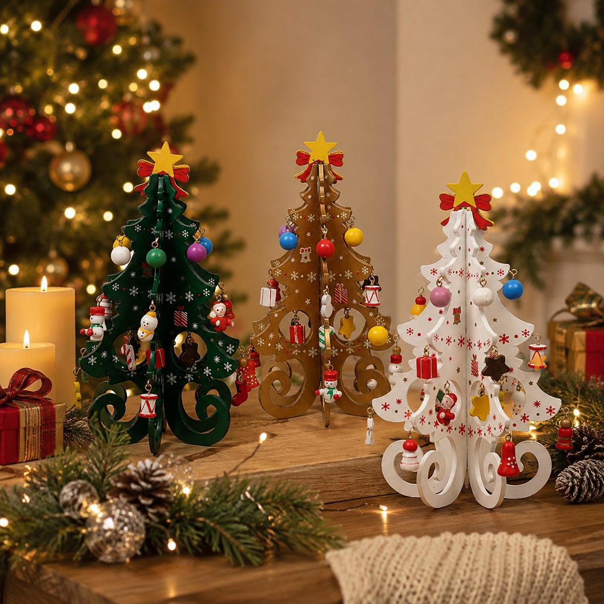 🎄Christmas Pre Sale£7.99!!☃️🎄DIY Wooden Christmas Tree Ornament Set – Build, Decorate & Play! ✨🎅