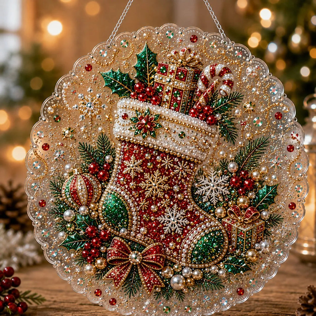 Christmas Pearl Diamond Art Ornament Kit | DIY  Hanging Decor