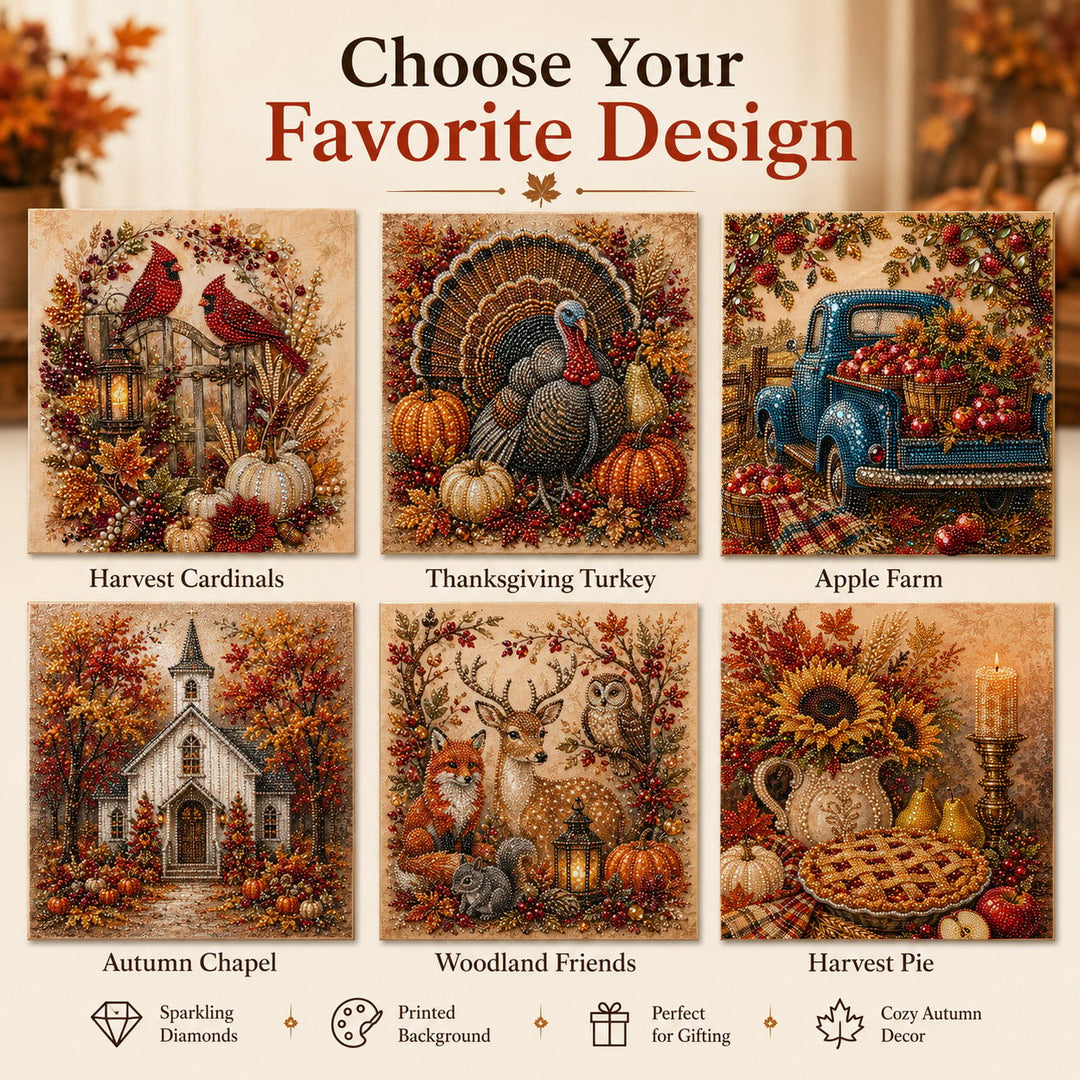 🍂 LAST DAY 49% OFF – Premium 3D Pearl Autumn & Thanksgiving Diamond Painting Art Kit  🍁🦃💎