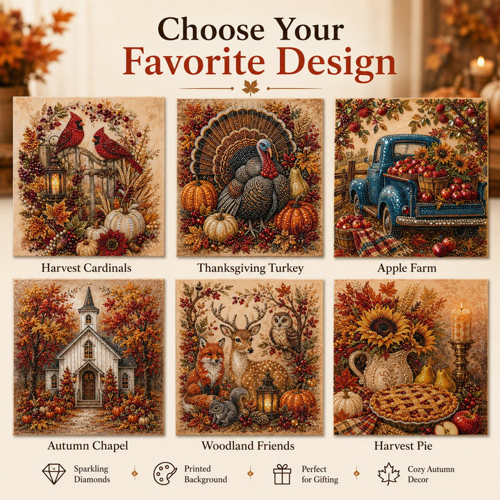 🍂 LAST DAY 49% OFF – Premium 3D Pearl Autumn & Thanksgiving Diamond Painting Art Kit  🍁🦃💎