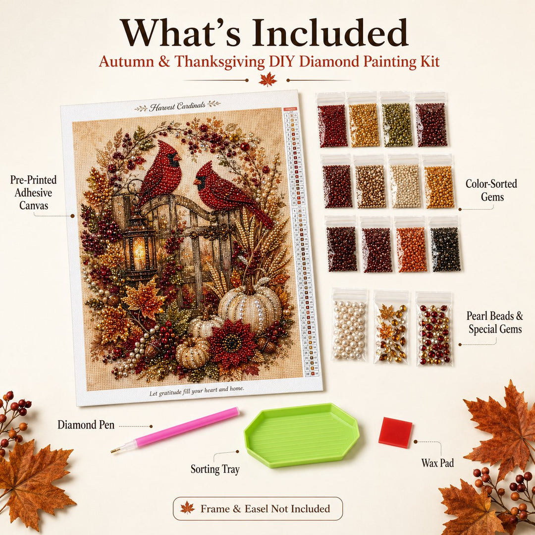 🍂 LAST DAY 49% OFF – Premium 3D Pearl Autumn & Thanksgiving Diamond Painting Art Kit  🍁🦃💎