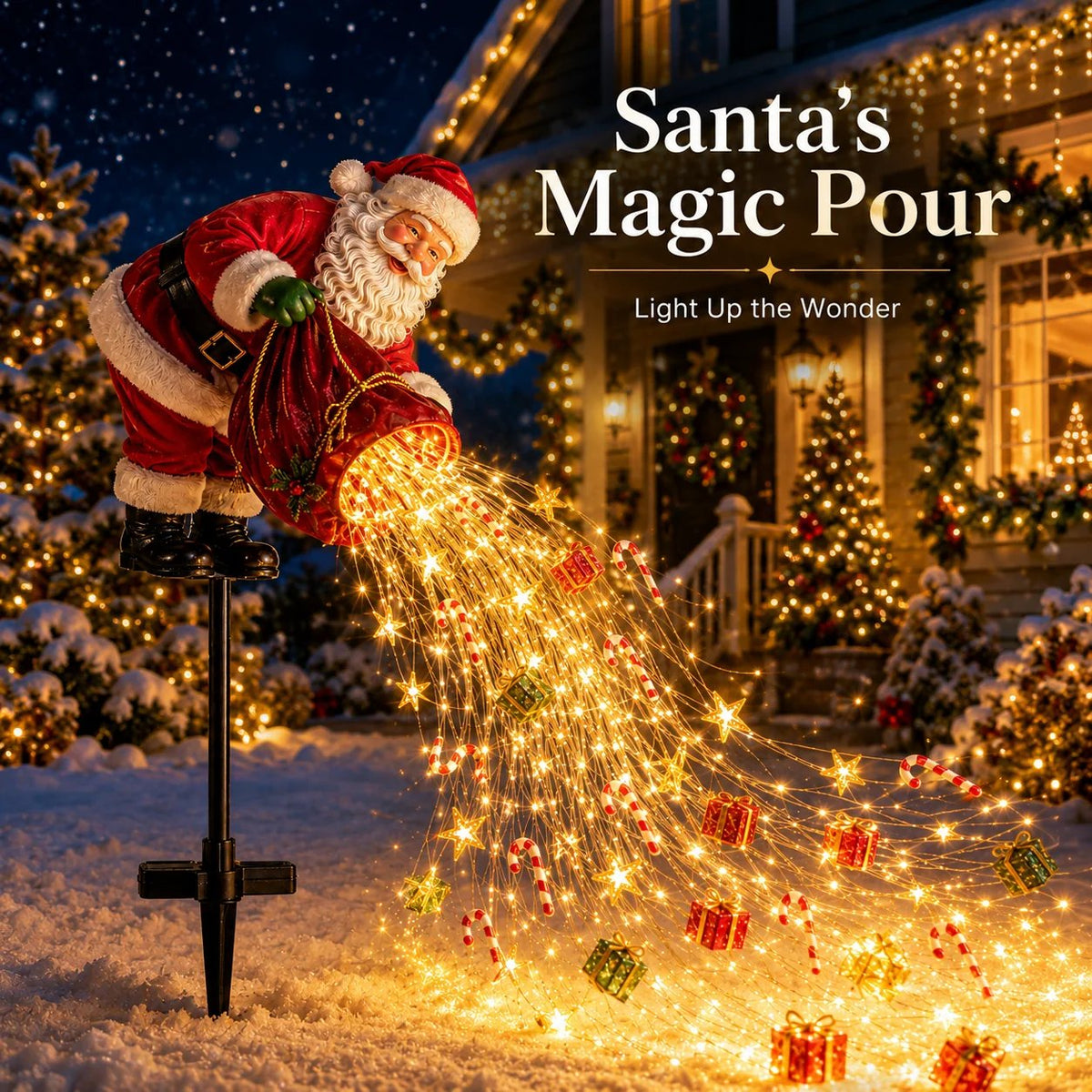 🎅Christmas Early Discount 50% Off 🎁 Santa's Magic Pour – Flowing LED Christmas Garden Light