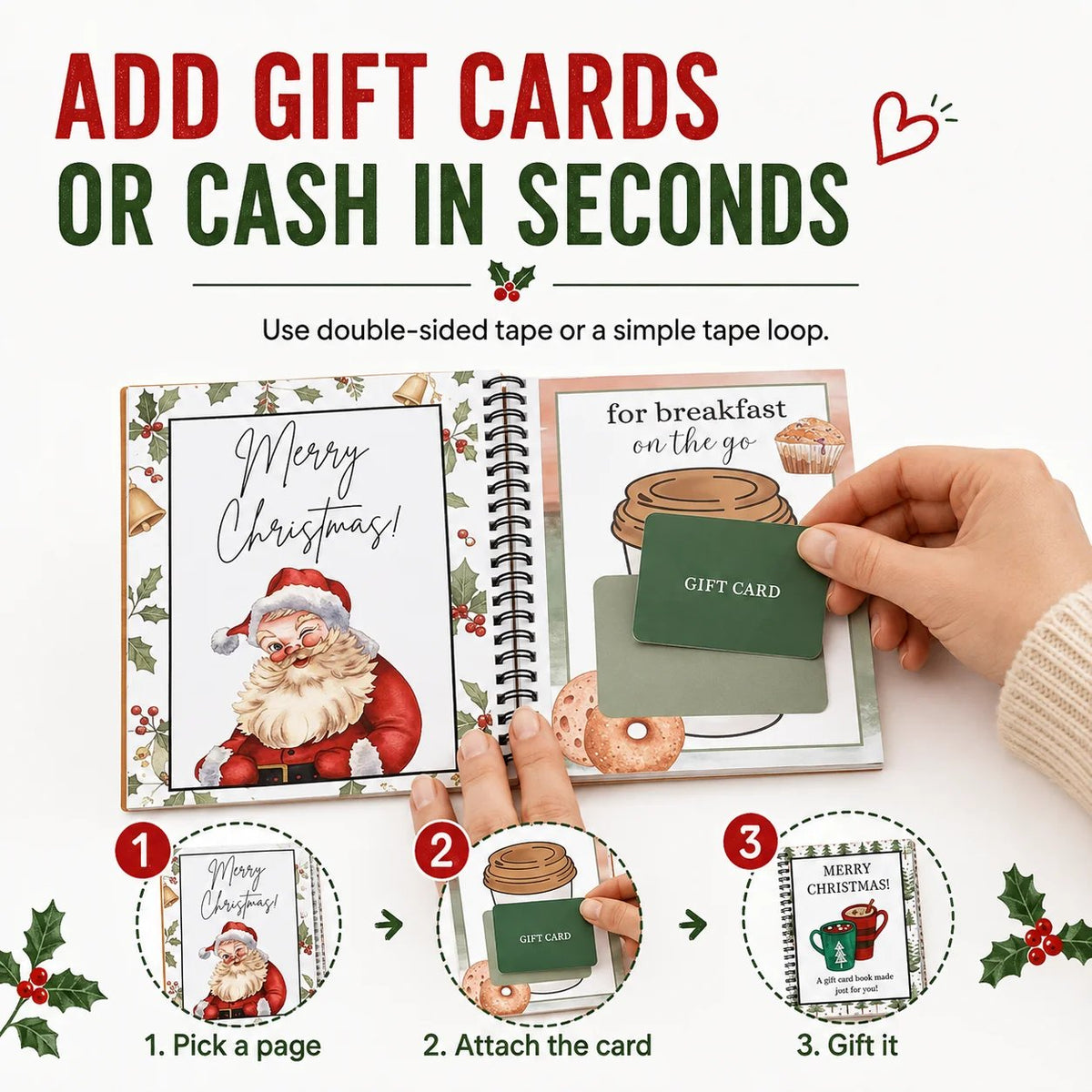 🔥 Only £7.99 |Christmas Gift Card Book 🎄 More Than a Card, A Memory to Keep