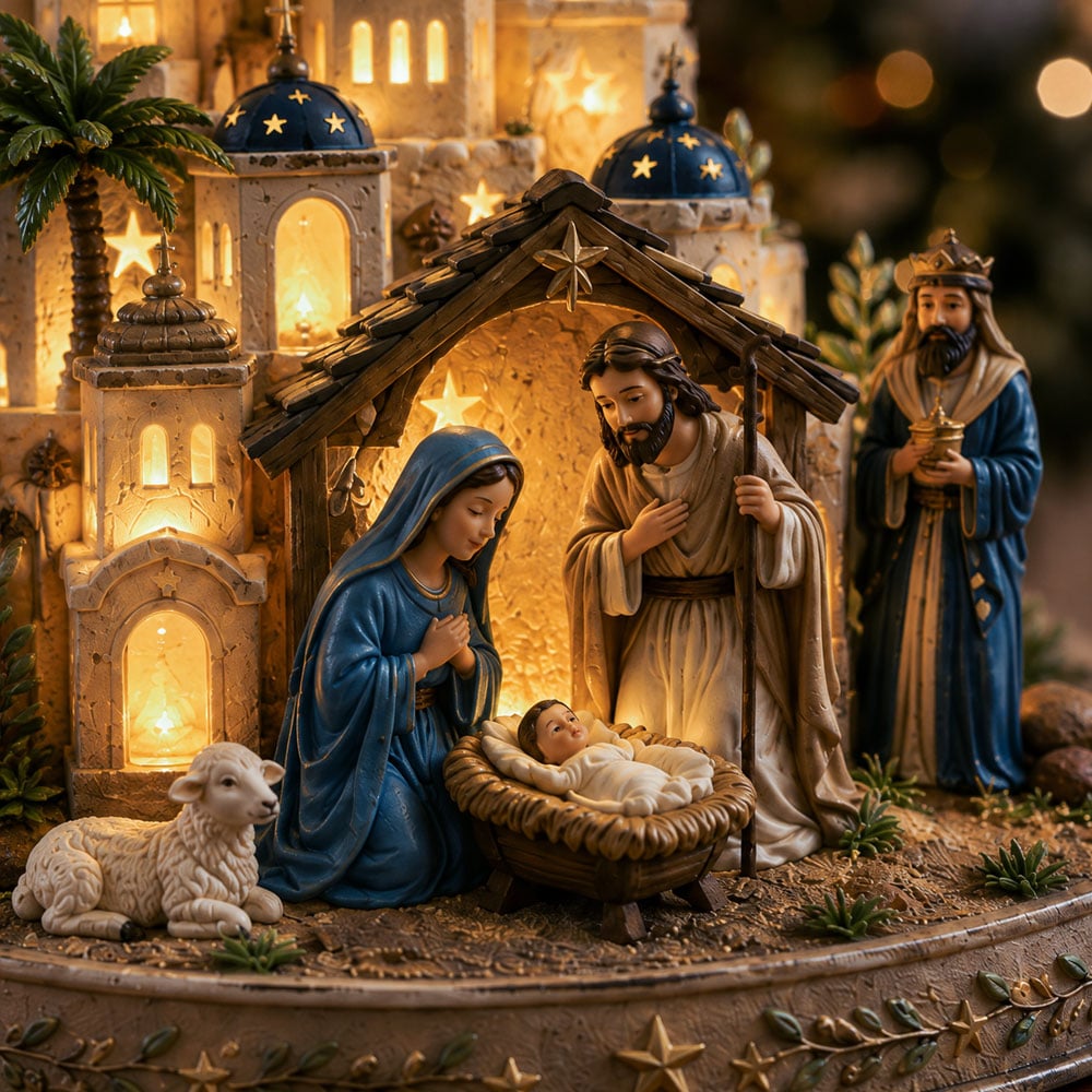 🔥 LAST DAY 49% OFF – ✨Bethlehem Nativity Church Light Tower✨