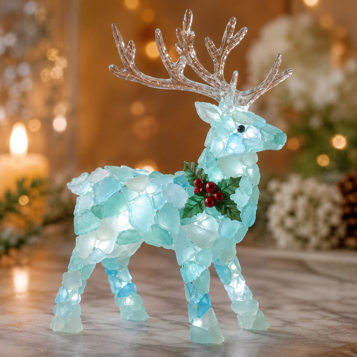 🔥66% OFF – DIY Lighted Sea Glass Christmas Decor Kit – Beginner-Friendly Holiday Craft