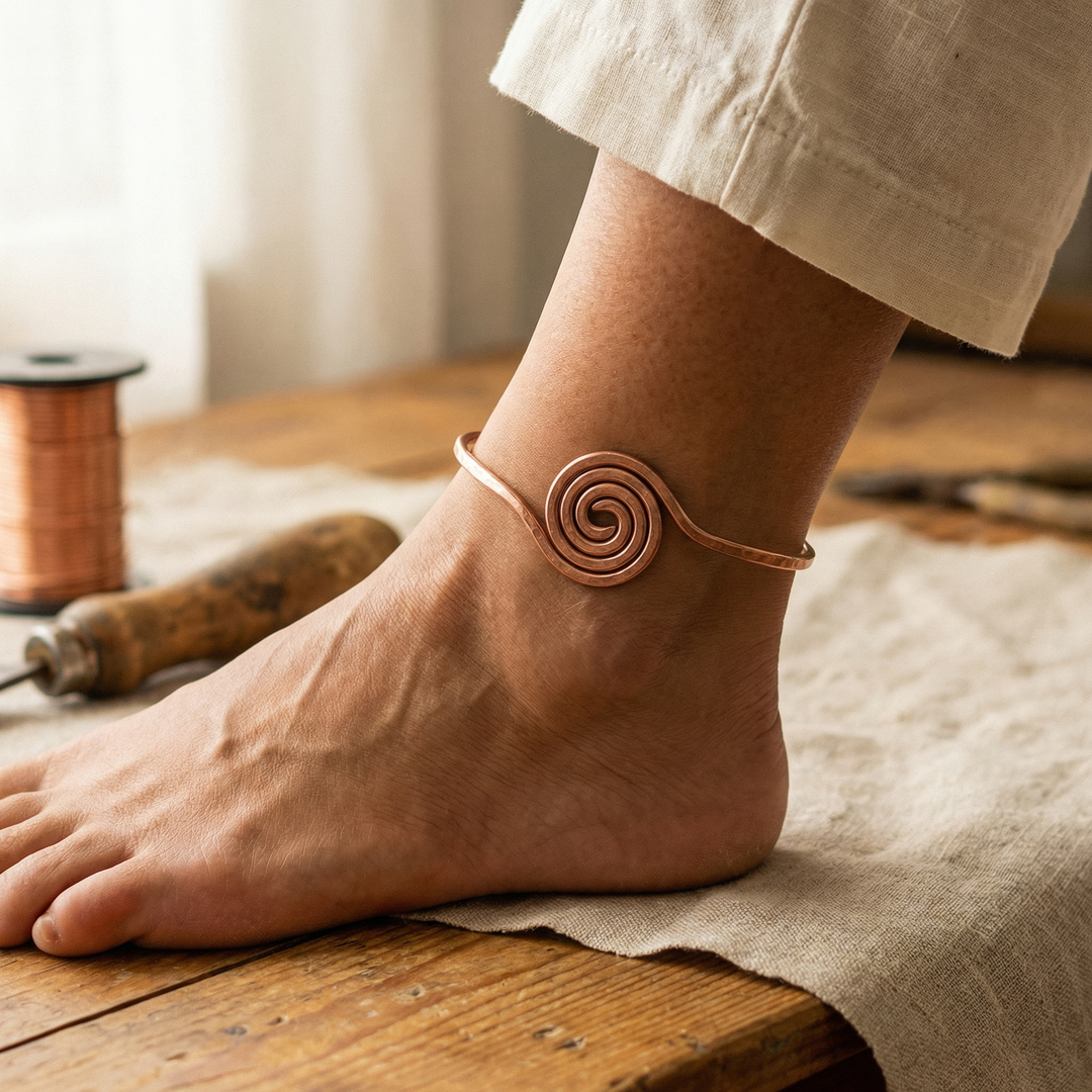 Coil Copper Anklet