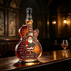 Christmas Guitar Decanter, Festive Glass Bottle, Music Lover Gift