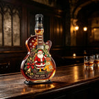 Christmas Guitar Decanter, Festive Glass Bottle, Music Lover Gift