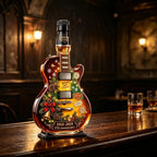 Christmas Guitar Decanter, Festive Glass Bottle, Music Lover Gift