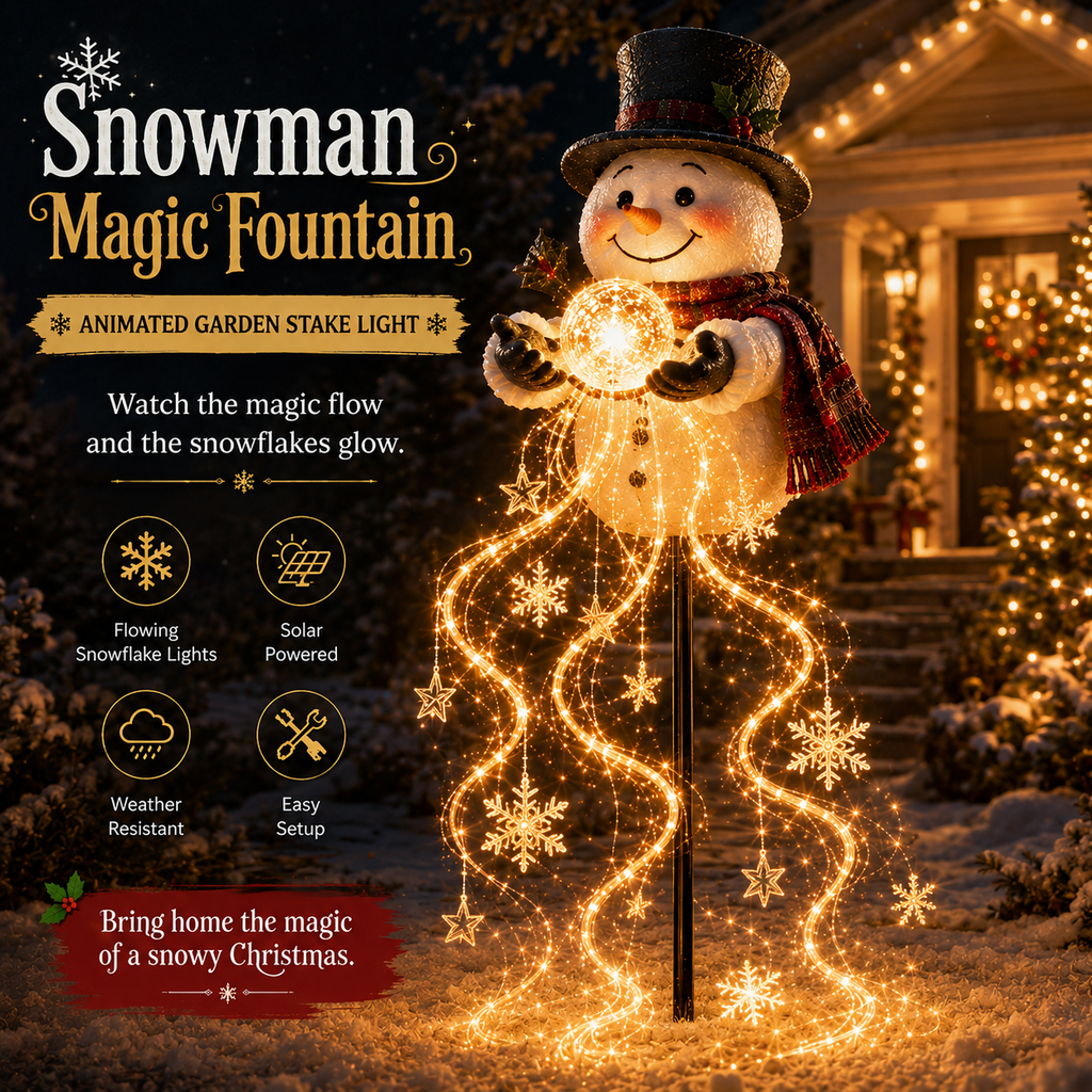 ⛄Snowman Magic Fountain™-Flowing Snowflake LED Christmas Garden Light❄️