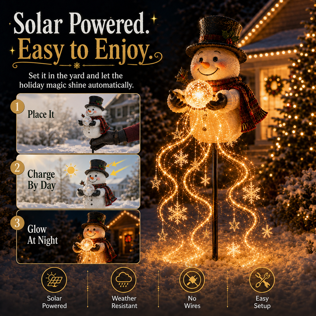 ⛄Snowman Magic Fountain™-Flowing Snowflake LED Christmas Garden Light❄️