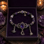 🔥Hot Sale - 50% OFF🔥💜 Gothic Purple Rhinestone Halloween Bracelet